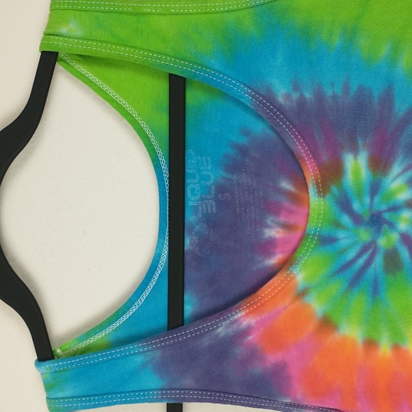 Liquid Blue Tie Dye Tank Top Shirt Mens Small Sleeveless Rainbow Hippie - Picture 2 of 10